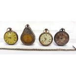 A LATE VICTORIAN SILVER OPEN FACED POCKETWATCH three other open faced pocket watches; a metal