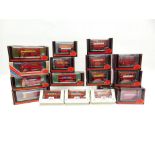 SEVENTEEN EXCLUSIVE FIRST EDITIONS 1/76 SCALE 'LONDON TRANSPORT' MODEL BUSES various red liveries,