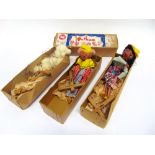 THREE PELHAM PUPPETS comprising a Poodle, Clown and Mexican Girl, each boxed.