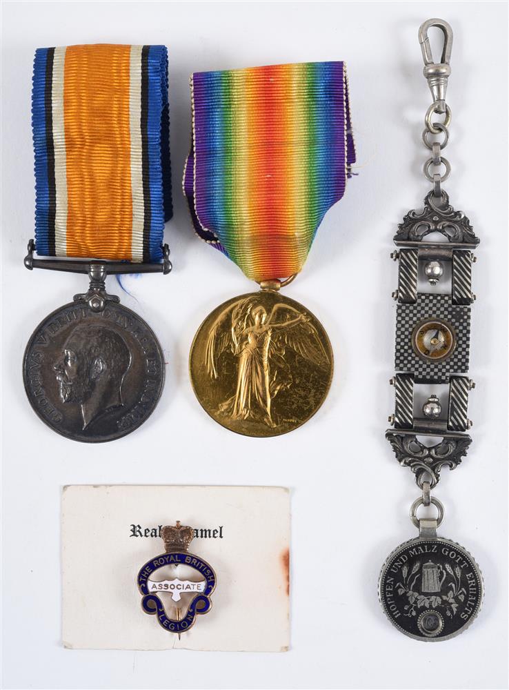 A GREAT WAR PAIR OF MEDALS TO PRIVATE O.W. KEIGHLEY, 4TH LONDON REGIMENT comprising the British