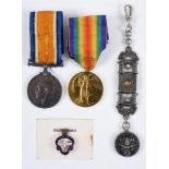 A GREAT WAR PAIR OF MEDALS TO PRIVATE O.W. KEIGHLEY, 4TH LONDON REGIMENT comprising the British