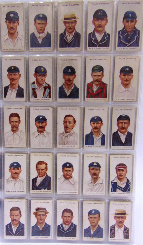 CIGARETTE CARDS - FOUR SETS Wills, 'Cricketers', 1908, variable (25/25); Wills, 'Cricketers,