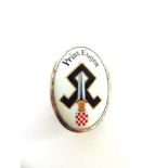 A RARE GERMAN PRINCE EUGEN 7TH SS VOLUNTEER MOUNTAIN DIVISION SILVER & ENAMEL OVAL LAPEL BADGE