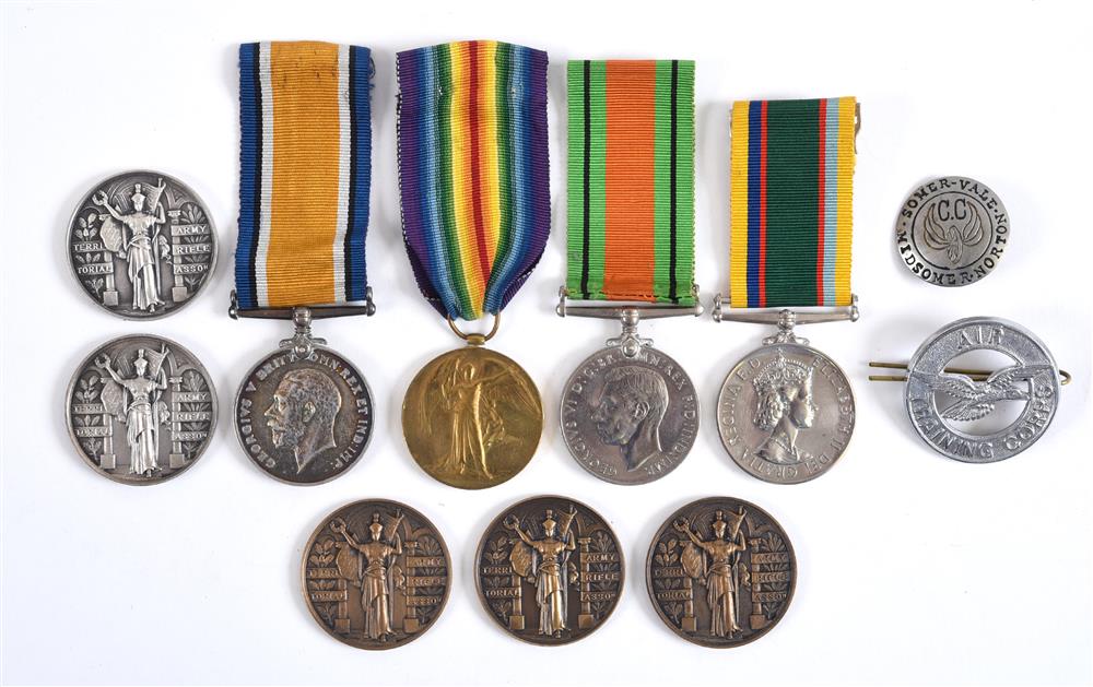 A GREAT WAR PAIR OF MEDALS TO CORPORAL P. VOWLES, HAMPSHIRE REGIMENT comprising the British War