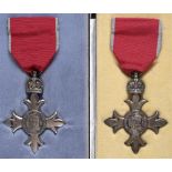 TWO MEMBER OF THE BRITISH EMPIRE MEDALS the first Civil, second type, with a frosted silver