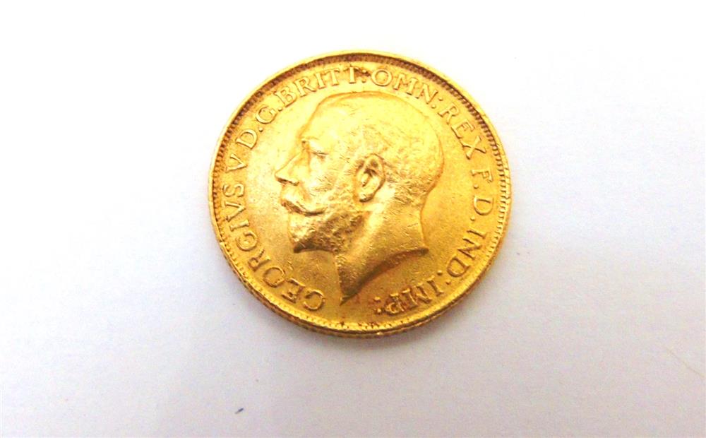 GREAT BRITAIN - GEORGE V, SOVEREIGN, 1912 'B.M.' on truncation, 'B.P.' in exergue.