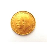 GREAT BRITAIN - GEORGE V, HALF SOVEREIGN, 1913 'B.M.' on truncation, 'B.P.' in exergue.