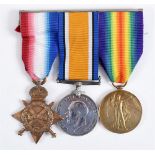 A GREAT WAR TRIO OF MEDALS TO PRIVATE W.R. WYLLIE, (QUEEN'S OWN) ROYAL WEST KENT REGIMENT comprising