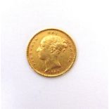 GREAT BRITAIN - VICTORIA, HALF SOVEREIGN, 1884 fifth young head.