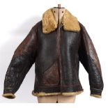 A SECOND WORLD WAR UNITED STATES ARMY AIR FORCE TYPE B3 LEATHER FLYING JACKET labelled at neck, with