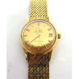 OMEGA CONSTELLATION a gentleman's 18ct gold and diamond automatic bracelet watch, 1965, gilt dial,