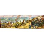 RUSSIA - S. DUMENKO - A SOVIET PANORAMIC PAINTING 'THE BATTLE FOR MOLDAVIA' depicting Russian