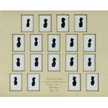 19TH CENTURY - EIGHTEEN GERMAN SILHOUETTES OF MILITARY CADETS  signed in the soldier's own hand,
