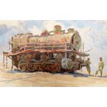 RUSSIA - ZINAIDA VLADIMIROVNA VOLKOVINSKAYA (B.1915) - A GERMAN LOCOMOTIVE  blown up by partizans