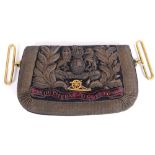 19TH CENTURY - A ROYAL ARTILLERY FULL DRESS SHOULDER BELT POUCH  embroidered with Royal Arms and