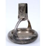 SECOND WORLD WAR - HERMANN WILHELM GÖRING (1893-1946). A SILVER-PLATED ASHTRAY  saved from the ruins
