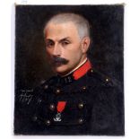 19TH CENTURY - A PORTRAIT OF A FRENCH 12TH REGIMENT OFFICER  oil on canvas, signed 'a l'ami Giraud