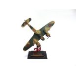 SECOND WORLD WAR AVIATION - A SCRATCH-BUILT MODEL OF A BRISTOL BEAUFIGHTER on a '29' shaped base,