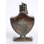 19TH CENTURY - PENINSULAR WAR - A SILVER URN SHAPED BOTTLE possibly for anointing oil, engraved '