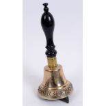 19TH CENTURY - CRIMEA - A RUSSIAN BELL  with a turned ebony handle, dated 1853, with an cyrillic