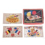 TOYS - A FRENCH 'SOUVENIR DES ALLIES, CARTE A PIGNER'  circa 1944, complete with ten coloured cards,