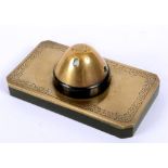 GREAT WAR - AN UNUSUAL TRENCH ART 'GALLIPOLI' BRASS AND COMPOSITE DESK PAPERWEIGHT  mounted to the