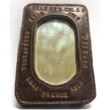 GREAT WAR - A PERSONALISED HANDMADE LEATHER FRAMED SHAVING MIRROR probably made by a harness