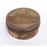 GREAT WAR - H.M.H.S. BRITANNIC - A PARCEL GILT SILVER-PLATED CIRCULAR COLLAR BOX  engraved with an