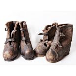 SECOND WORLD WAR - A PAIR OF GERMAN WEHRMACHT FELT WINTER BOOTS  for use on the Eastern Front,