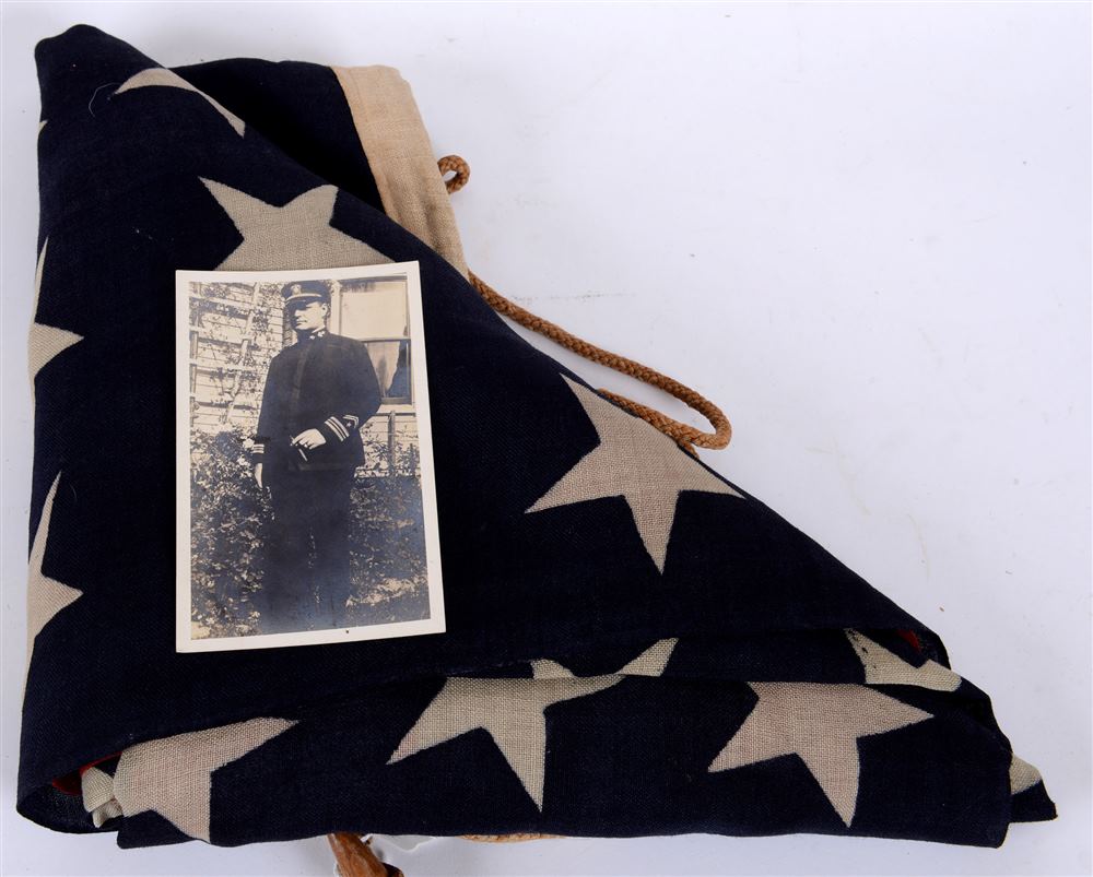 GREAT WAR - THE U.S. NAVAL FLAG FROM THE U.S.S. CHRISTABEL (SP-162)  the property of Captain