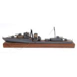 SECOND WORLD WAR - A BRITISH SCRATCH-BUILT MODEL OF 'H.M.S. COSSACK'  a Tribal class destroyer,