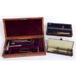 A 19TH CENTURY MAHOGANY BRASS BOUND SURGEON'S BOX AND INSTRUMENTS BY EVANS & WORMULL,  31 Stamford