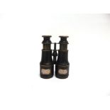 19TH CENTURY - A PRESENTATION PRIZE PAIR OF FIELD BINOCULARS  inscribed '1st Oct. 1863' and 'WON