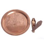 SECOND WORLD WAR - A CIRCULAR COPPER TRAY, ITALY 1944-45   produced for U.S. service personnel as