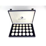 A FRANKLIN MINT 'WINSTON CHURCHILL SILVER MEDAL COLLECTION' comprising twenty-four medals, cased, (