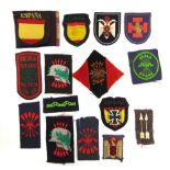 SPAIN - SPANISH CIVIL WAR Sixteen Nationalist cloth insignia, various.