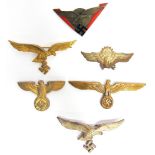 GERMANY - SIX SECOND WORLD WAR CAP & BREAST METAL INSIGNIA various sizes and types.