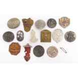 GERMANY - FIFTEEN GERMAN STATE EVENT 'TINNIE' PIN BADGES, 1934 - 1939,  various sizes, complete with