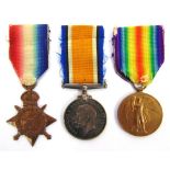 A GREAT WAR TRIO OF MEDALS TO PRIVATE J. COSIER, WORCESTERSHIRE REGIMENT comprising the 1914 Star,