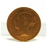 GREAT BRITAIN - VICTORIA, HALF SOVEREIGN, 1883 young head.