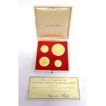 AN 18CT GOLD MEDALIMPORT 'SIR WINSTON CHURCHILL COMMEMORATIVE MEDAL' SET comprising four medals,