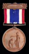 A pre-1896 British National Olympian Association medal, with red, white & blue ribbon and name plate