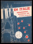A rare Italian National Tourist Office programme for the 1934 World Cup ''En Italie Championnat