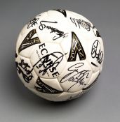 A football signed by the England team circa 1996, Shearer, Sheringham, Seaman, Southgate, Ince etc.
