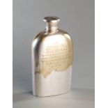 A hip flask commemorating the Jem Smith & Jake Kilrain fight in 1887,
The screw-off lid