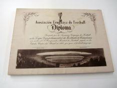 A Uruguayan Football Association 1950 World Cup diploma, awarded to the regional football league