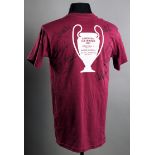 An Aston Villa souvenir t-shirt signed by the 1982 European Cup winning team, 11 signatures in black