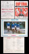 Memorabilia relating to the career of Ron McKinnon, including a programme for the famous match v