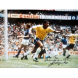 Signed 1966 and 1970 World Cup memorabilia, comprising: a small b&w magazine photograph of the