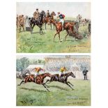 George Finch Mason (1850-1915) THE CRICKET STEEPLECHASE (A PAIR) signed, titled and each work sub-
